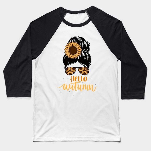 Hello Autumn Baseball T-Shirt by Nicole James